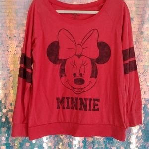 🎀Disney M Long Sleeve Jersey T Shirt Minnie Mouse